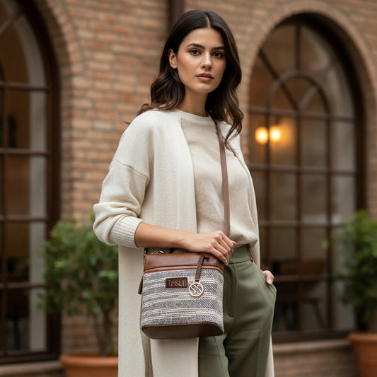 Handwoven Stripe Backpack - Premium Artisan Design