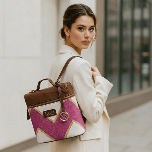 Fuchsia Backpack – Handwoven Artisan Bag
