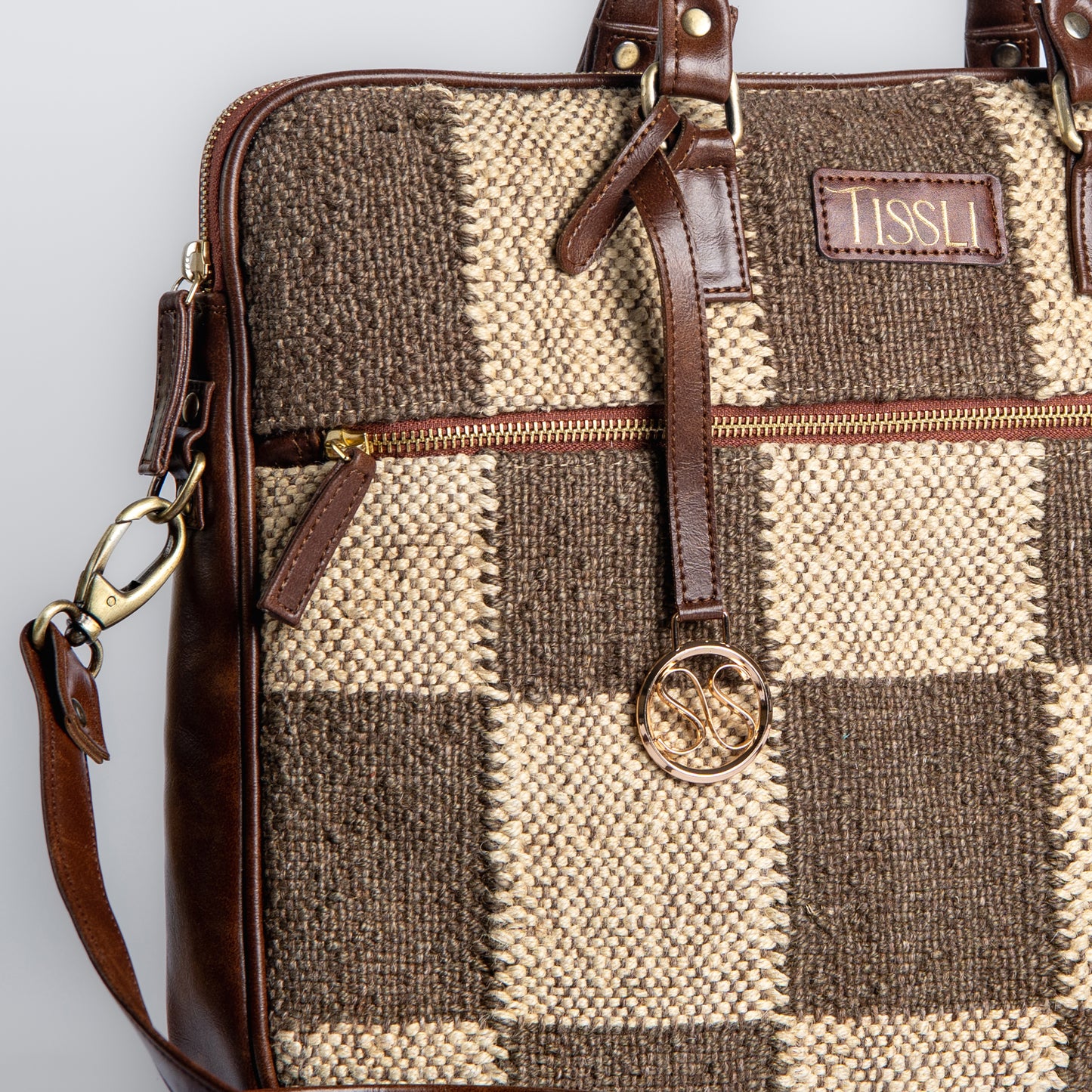 Checkered Grid Laptop Bag