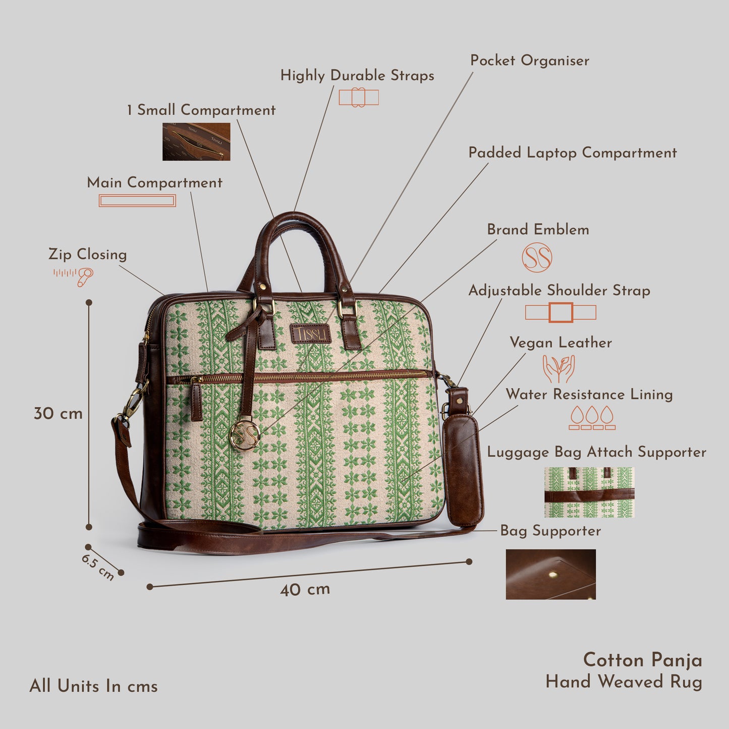 Paisley Motif Laptop Bag