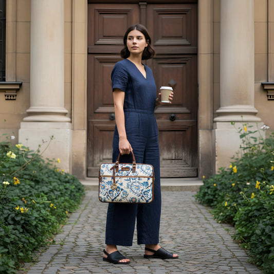 Paisley Paradise - Embroidery Art Laptop Bag for Everyday Work