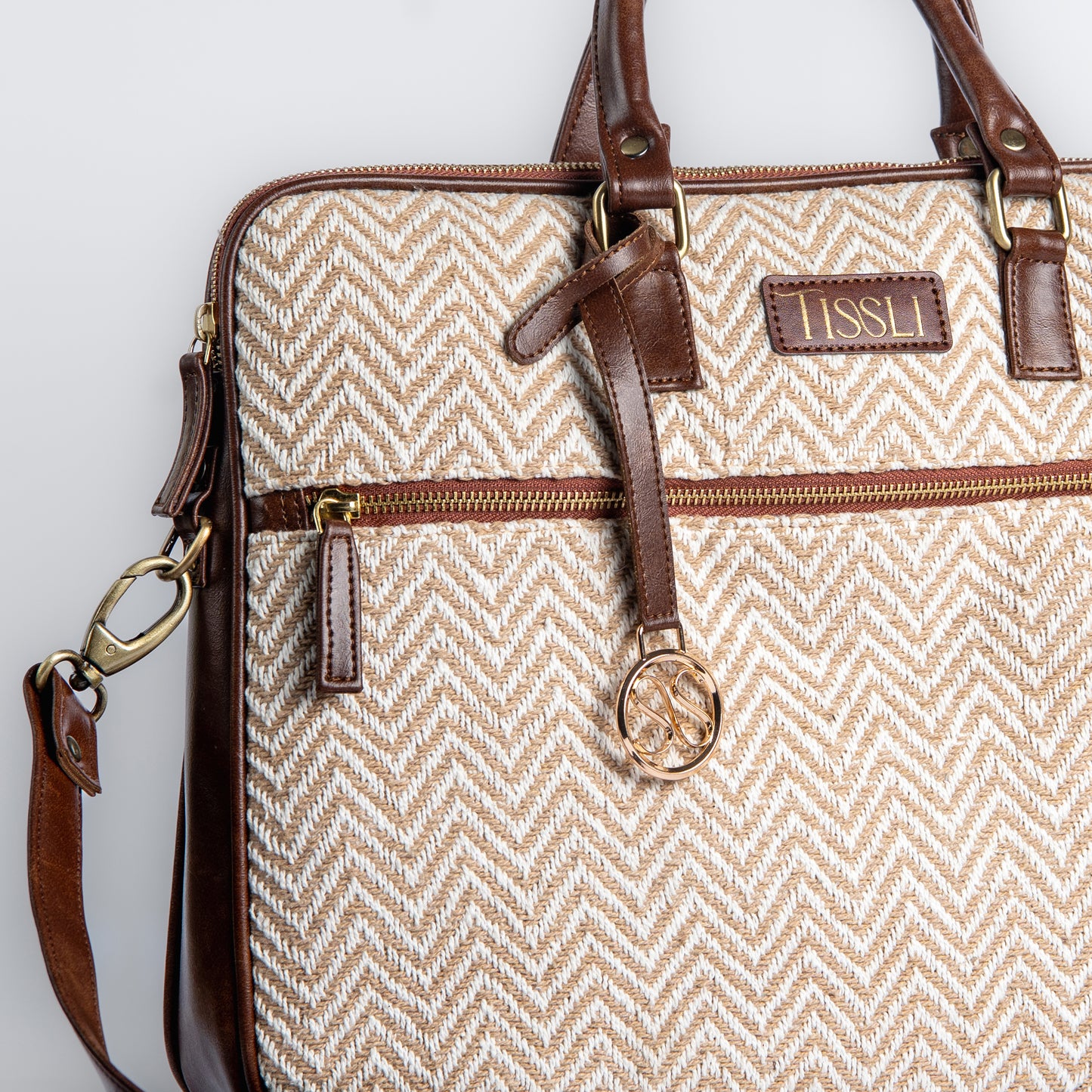 Desert Mirage Laptop Bag | A soft beige handwoven bag made for work, travel, and everyday comfort
