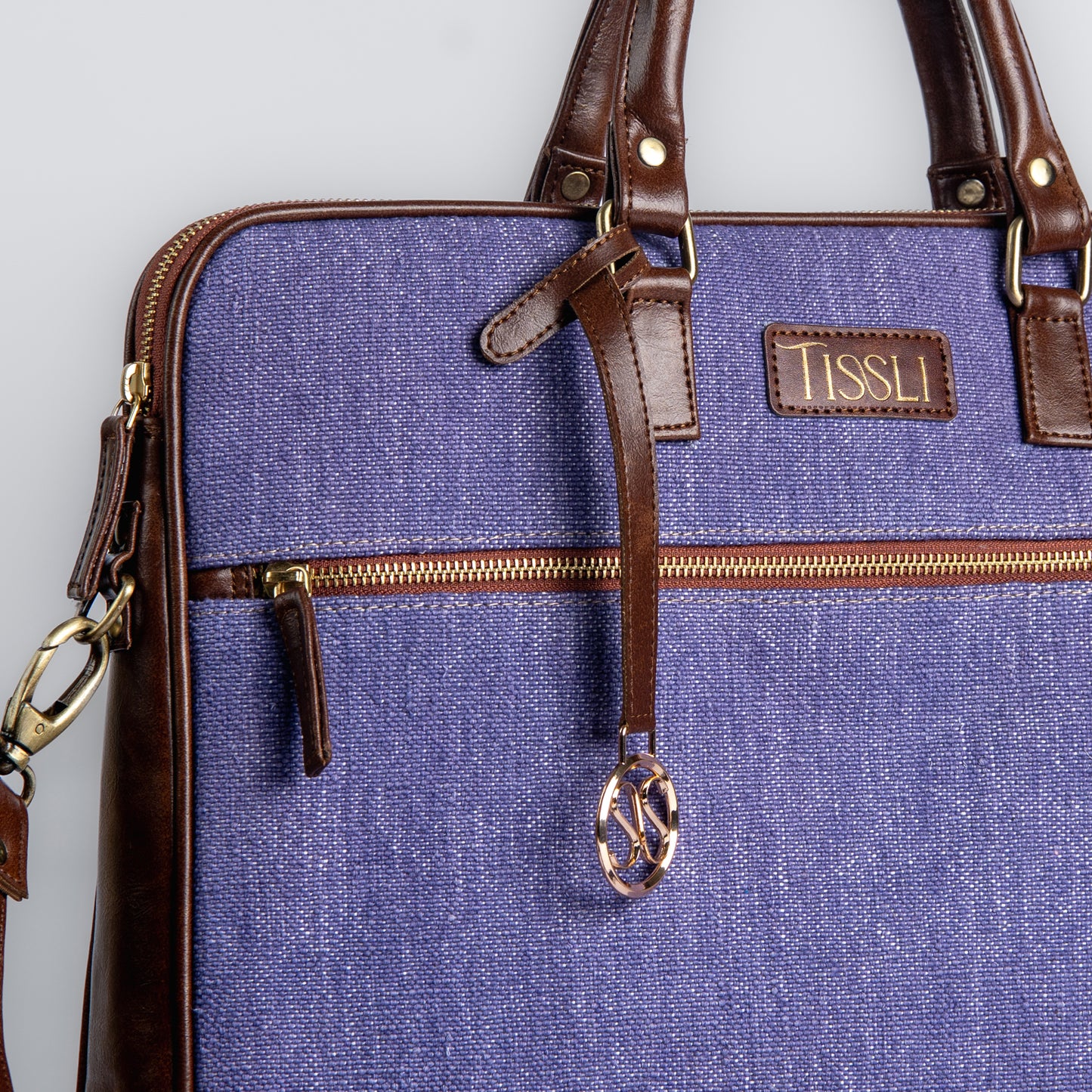 Indigo Dreams Handwoven Laptop Bag with Leather Handles | Stylish and Durable Office Bag for Professionals
