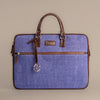 Indigo Dreams Handwoven Laptop Bag with Leather Handles | Stylish and Durable Office Bag for Professionals