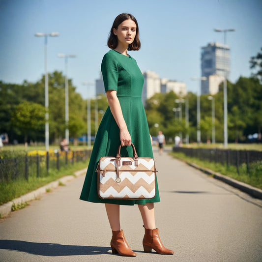 Desert Dunes - Handwoven Craft Leather Based Laptop Bag