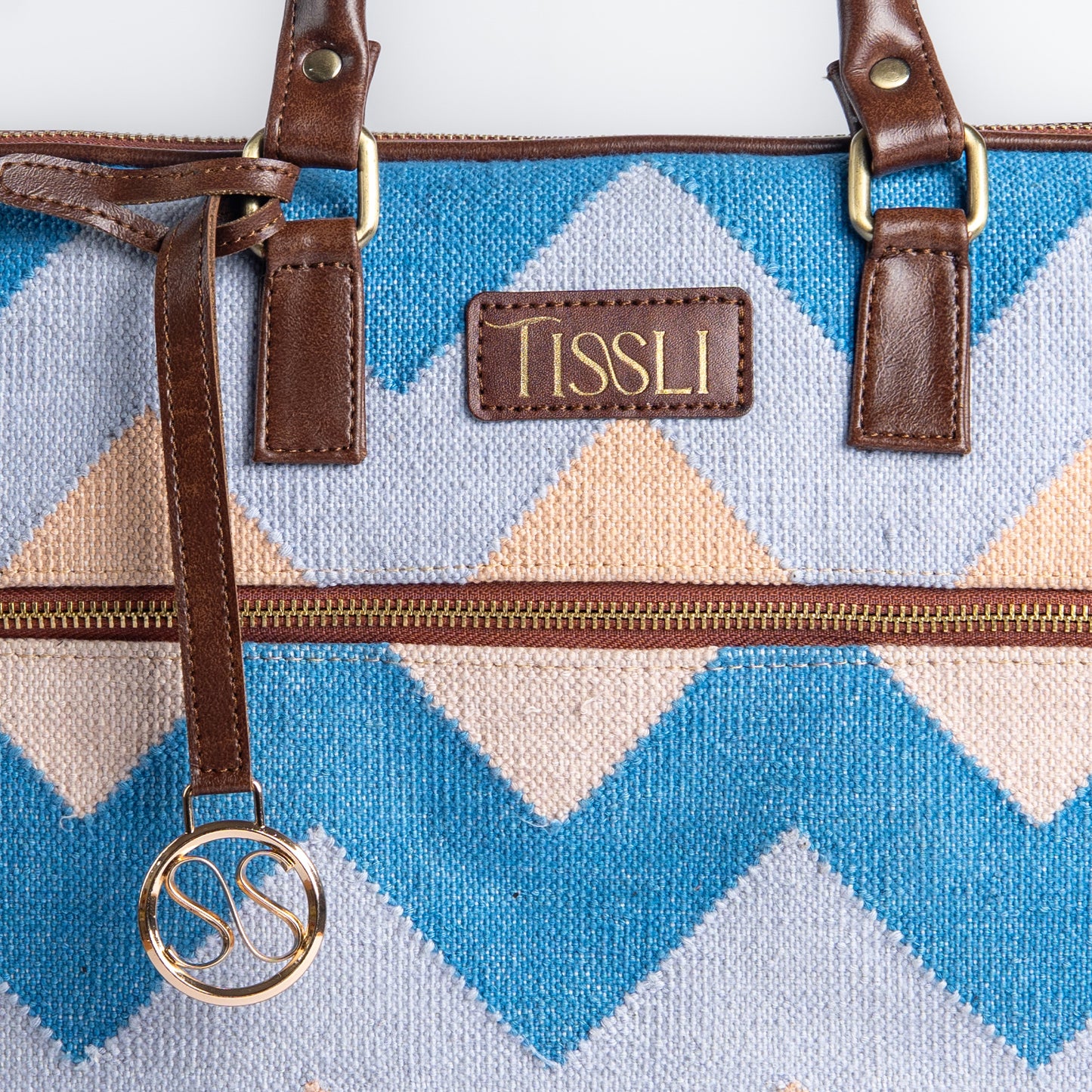 Dream Weaver Laptop Bag | Handwoven Pastel Zigzag Pattern Bag for Work, Travel & Everyday Style