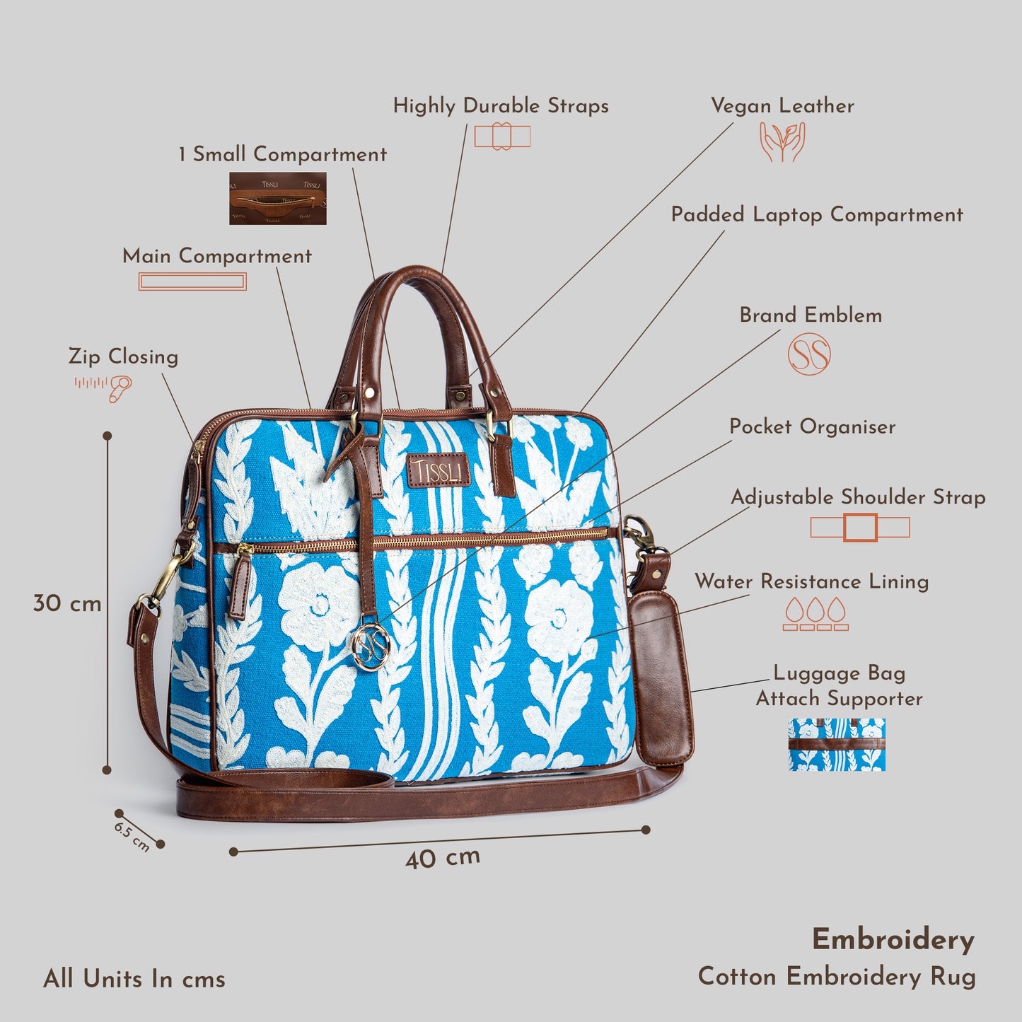 Chikankari Laptop Bag