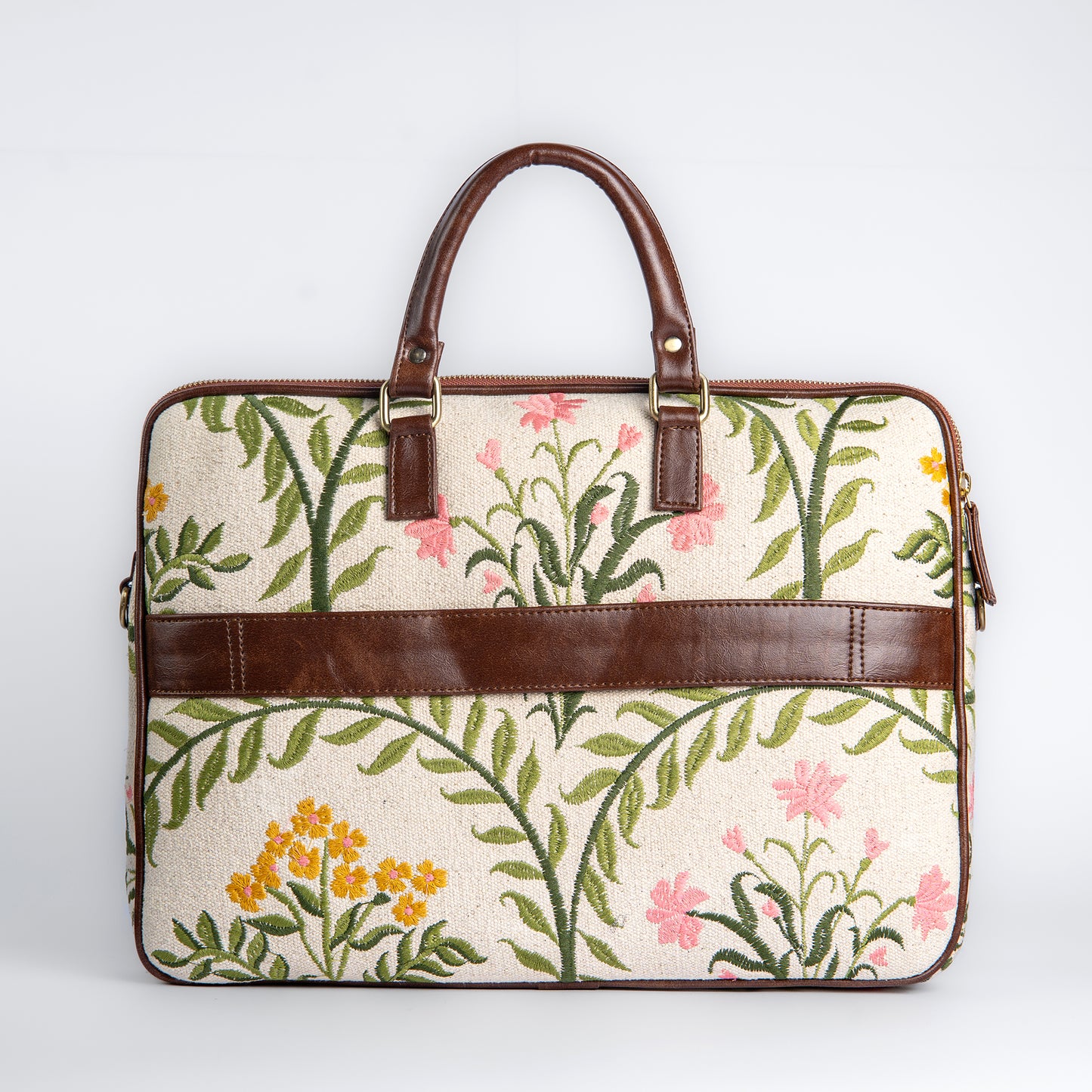 Gulzar Laptop Bag | Handcrafted floral design that brings nature’s calm to your everyday look