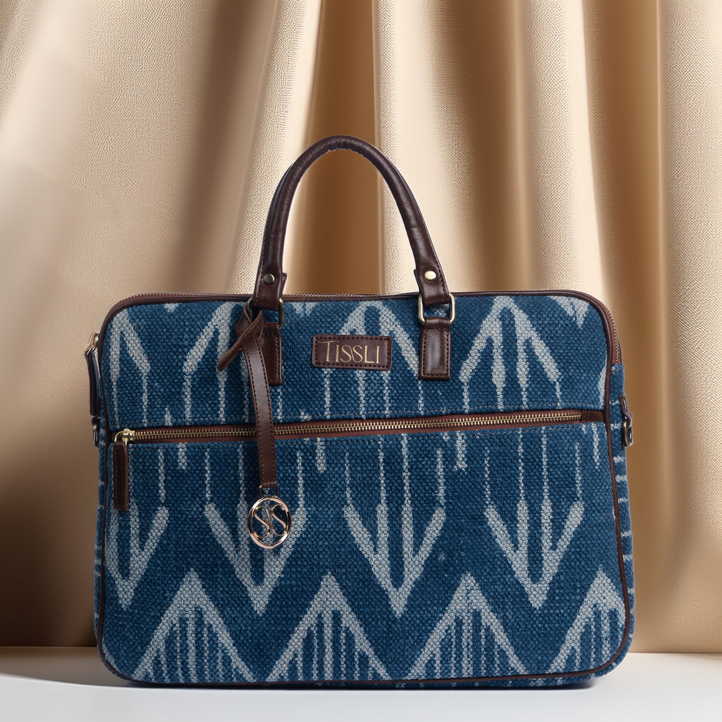 Indigo Chevron Laptop Bag