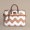 Desert Dunes Laptop Bag | Handwoven tan and white chevron pattern for work and everyday use