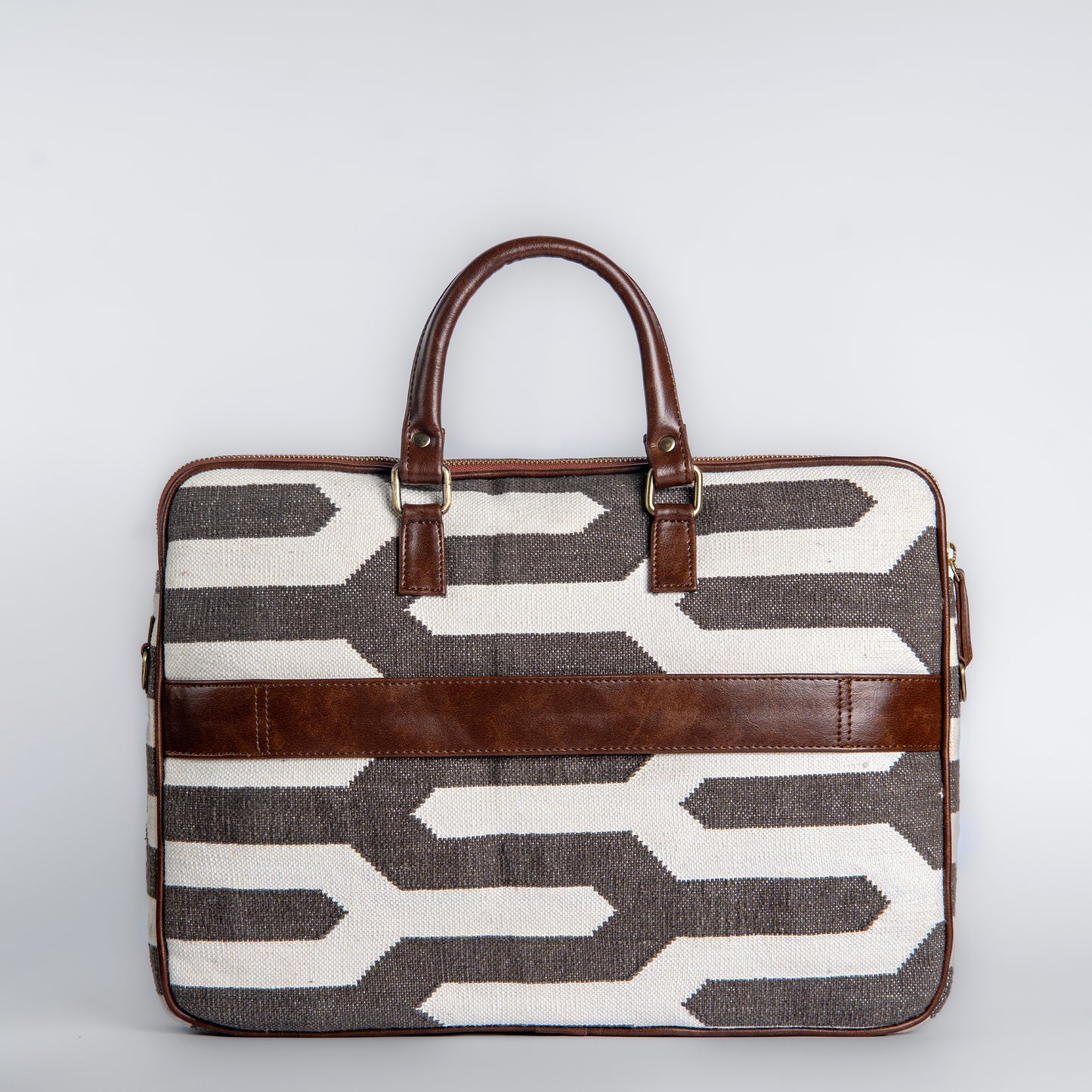Shadow Maze Laptop Bag | Minimal monochrome weave designed for work, travel, and beyond
