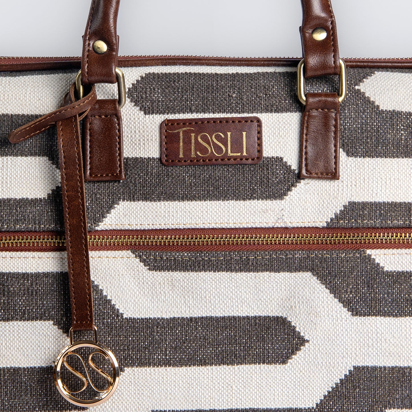 Shadow Maze Laptop Bag | Minimal monochrome weave designed for work, travel, and beyond