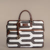 Shadow Maze Laptop Bag | Minimal monochrome weave designed for work, travel, and beyond