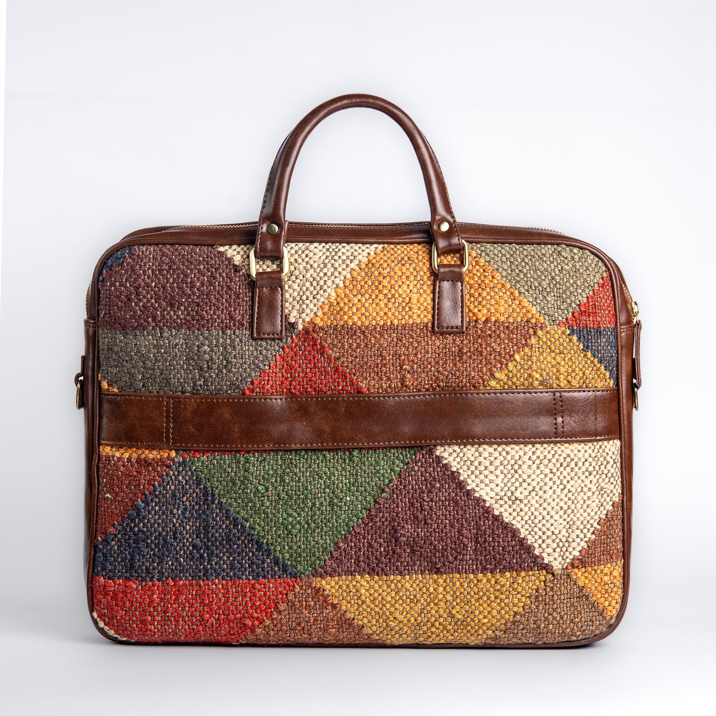 Geometric Gem Laptop Bag | Handwoven multicolor pattern that adds craft and color to your workday