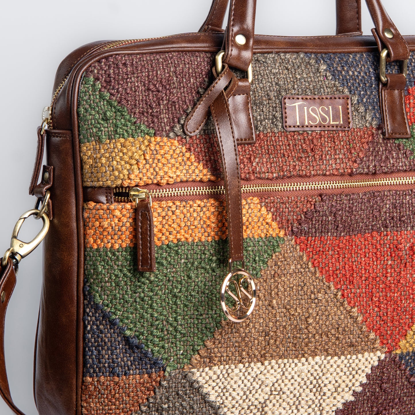 Geometric Gem Laptop Bag | Handwoven multicolor pattern that adds craft and color to your workday