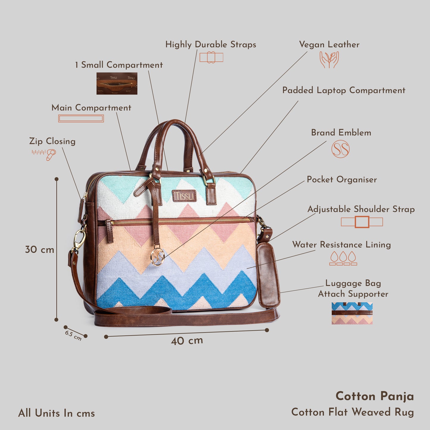 Dream Weaver Laptop Bag | Soft pastel handwoven bag made for light, everyday elegance