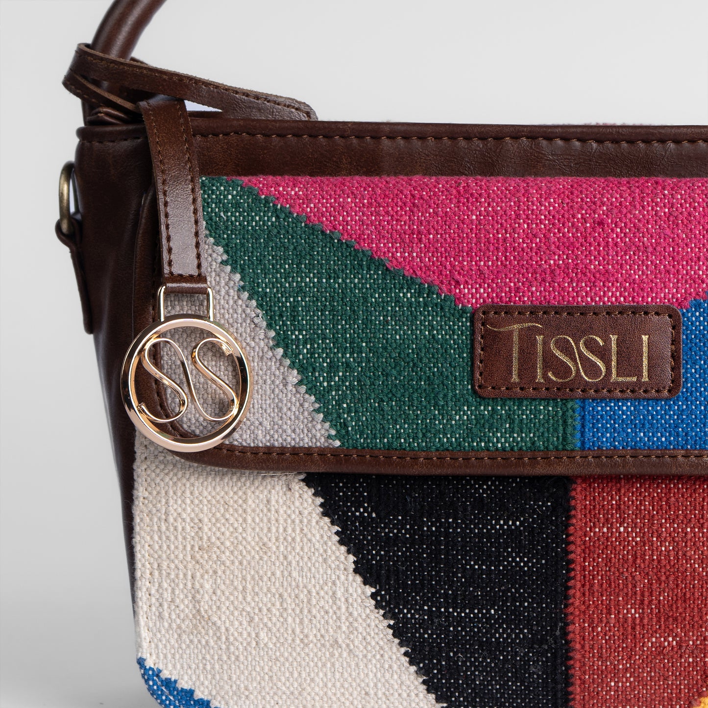 Mosaic Shoulder Bag | Handwoven multicolor geometric design that adds art and energy to your look