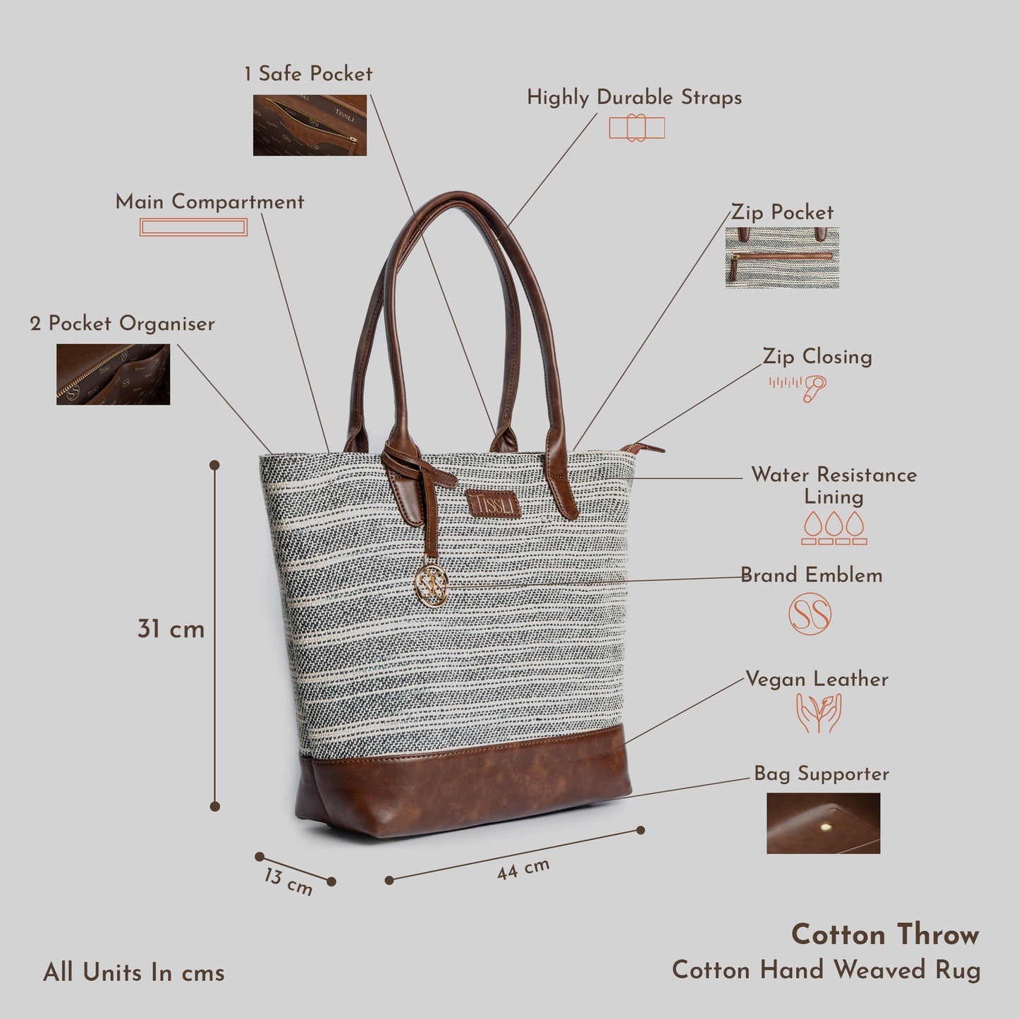 Handwoven Stripe Tote Bag