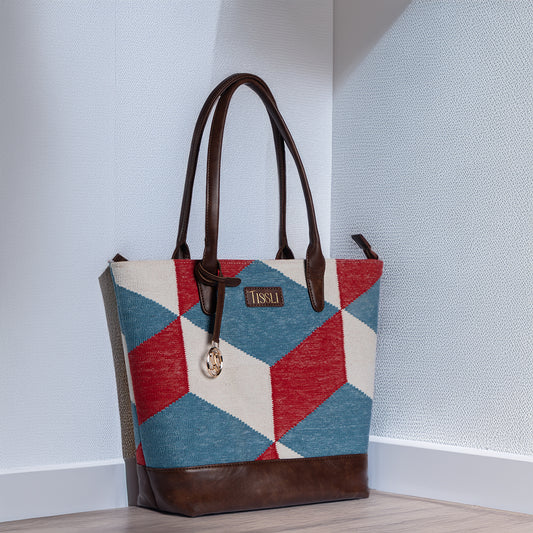 Illusionist Tote Bag | Vibrant color-blocked design that adds structure and statement to your look