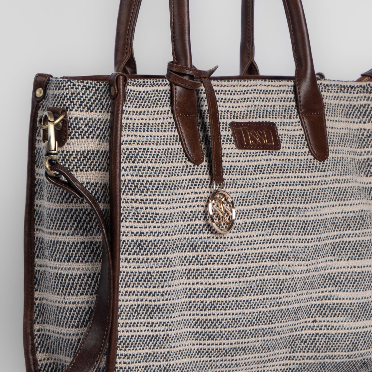 Handwoven Stripe Tote Bag