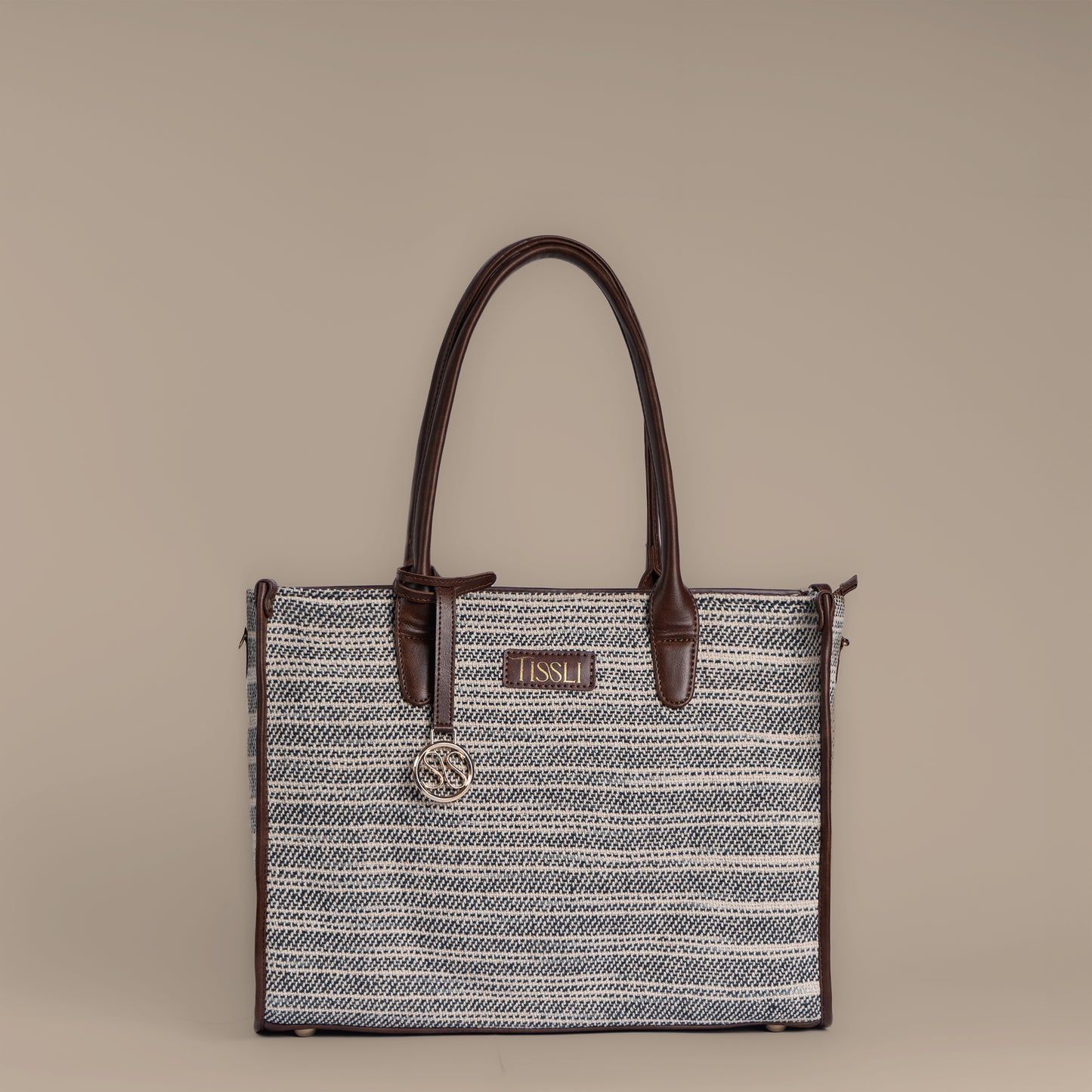 Handwoven Stripe Tote Bag