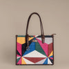 Mosaic Tote Bag | Handwoven multicolor geometric pattern that brings art and energy to your everyday look