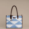 Mountain Mist Tote Bag | Handwoven blue and white design inspired by serene mountain mornings