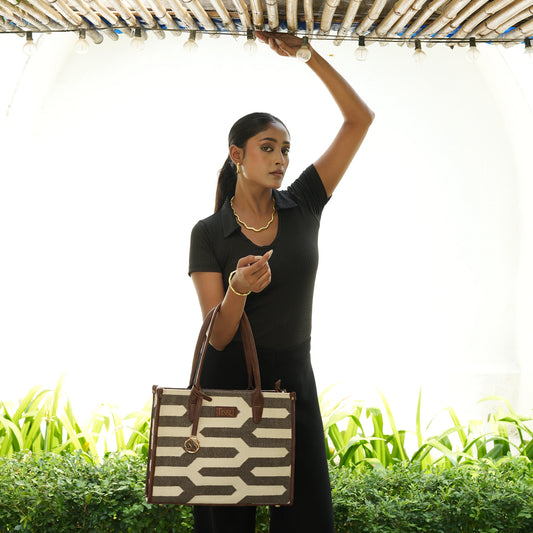 Shadow Maze Tote Bag – Handcrafted Work Tote