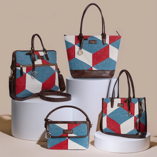Illusionist Combo | Premium Handwoven Collection of Tote, Laptop Bag, and Sling for Modern Professionals
