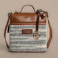 Handcrafted Stripe Backpack | Textured Weave with Premium Leather Finish and Adjustable Strap