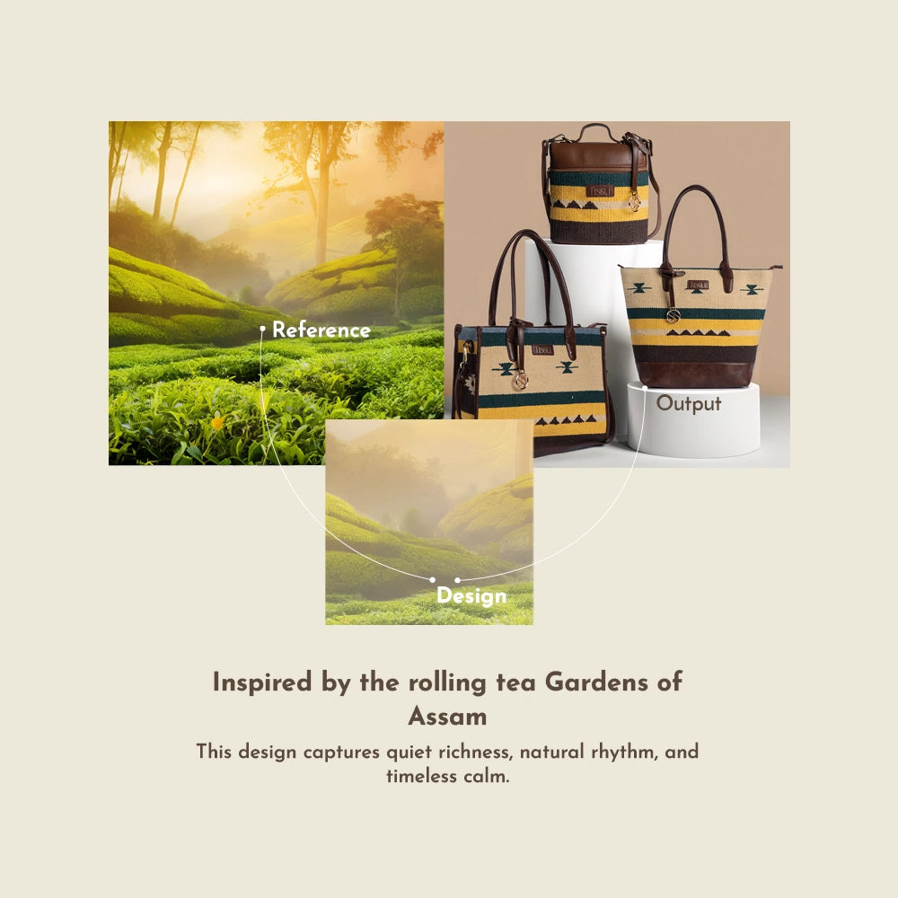 Canyon Stripes Backpack | A handcrafted blend of mustard, brown, and green for everyday adventures