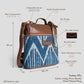 Indigo Chevron Pattern Cross Body Bag with Leather Detailing | Handcrafted Everyday Sling Bag