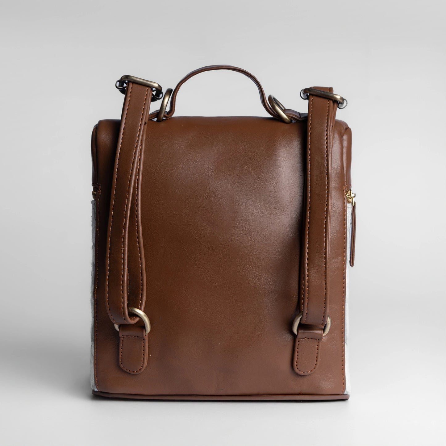 Desert Drift Beige Stripe Cross Body Bag with Tan Leather Finish | Handwoven Everyday Sling Bag