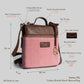 Roseate Canvas Backpack | Handwoven pink design with tan leather detailing for modern charm