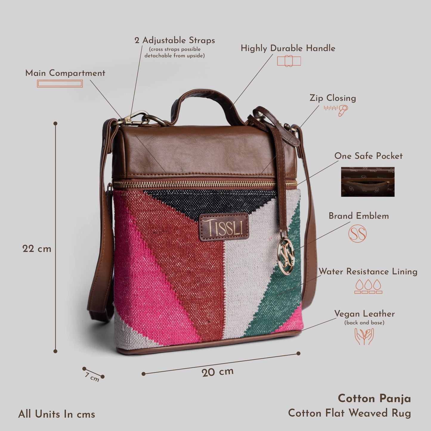 Mosaic Backpack | Handwoven multicolor design that adds color and creativity to your everyday style