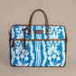 Winter Bloom - Floral Embroidery Leather Base Laptop Bag
