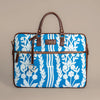 Winter Bloom - Floral Embroidery Leather Base Laptop Bag