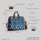 Indigo Chevron - Leather Base Laptop Bag
