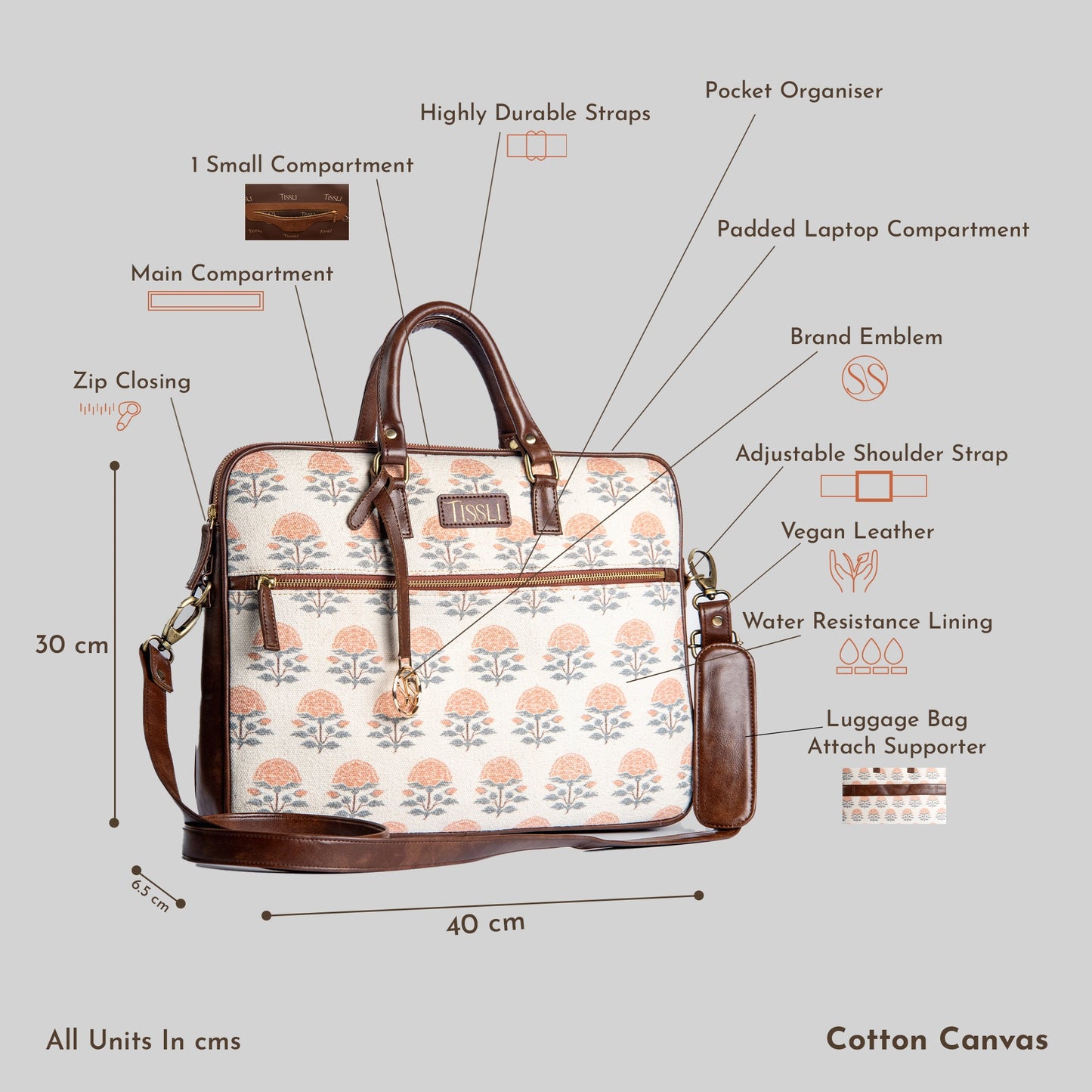 Floral Laptop Bag | Lightweight Made for Everyday Use