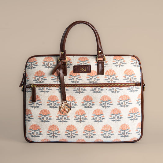 Handwoven Floral Finesse Laptop Bag | Lightweight, Stylish, and Made for Everyday Use