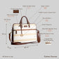 Desert Drift Beige Stripe Laptop Bag with Brown Leather Handles | Handwoven Office & Travel Bag