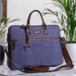 Indigo Dreams Handwoven Laptop Bag with Leather Handles | Stylish and Durable Office Bag for Professionals