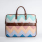 Sky Meets Sea - Handwoven Pastel Zigzag Pattern Laptop Bag