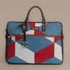 Iconic Cube - Laptop Bag with Brown Leather Handle & Base