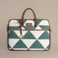 Geometric Grid - Handwoven Leather Base Laptop Bag