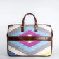 Ikat Illusion - Handwoven Multicolour Leather Base Laptop Bag