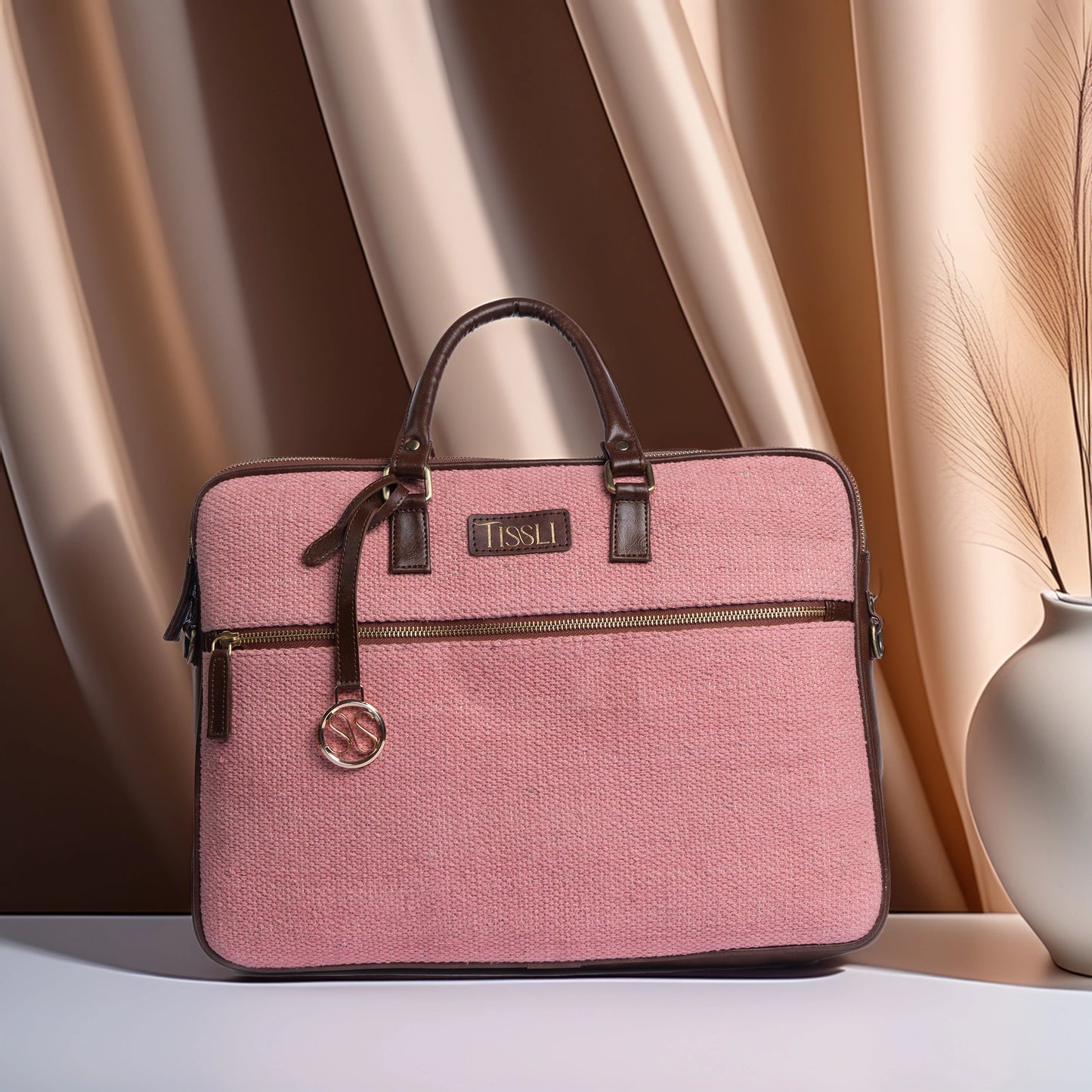 Roseate Canvas - Cotton Handwoven Office Laptop Bag