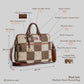 Checkered Grid Brown Laptop Bag with Leather Handles | Handwoven Office & Work Bag