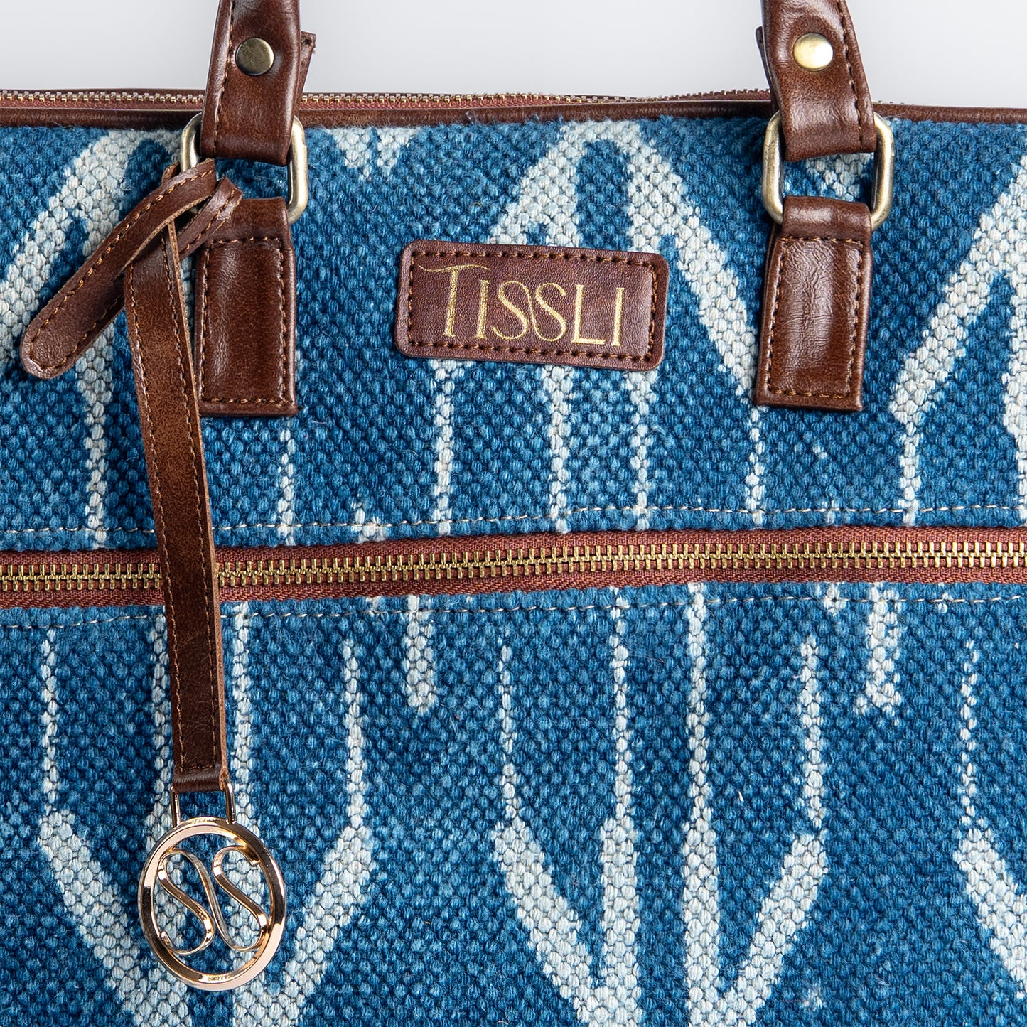 Indigo Chevron Laptop Bag