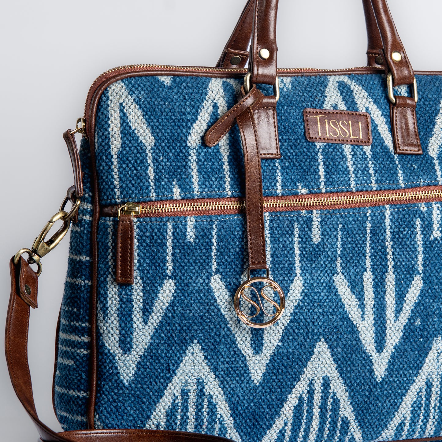 Indigo Chevron Laptop Bag